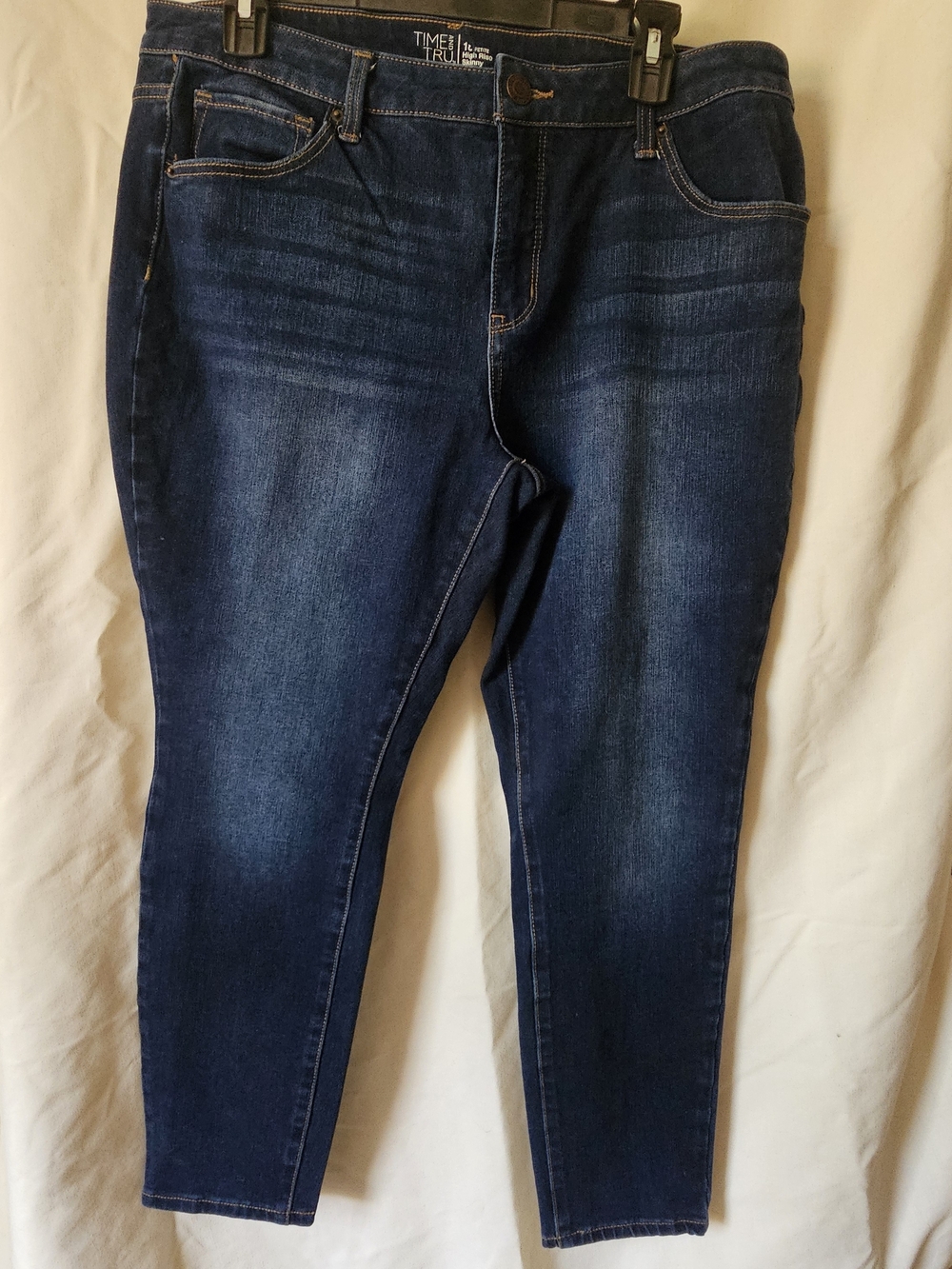 Time and Tru Dark Blue High-Rise Skinny Jeans